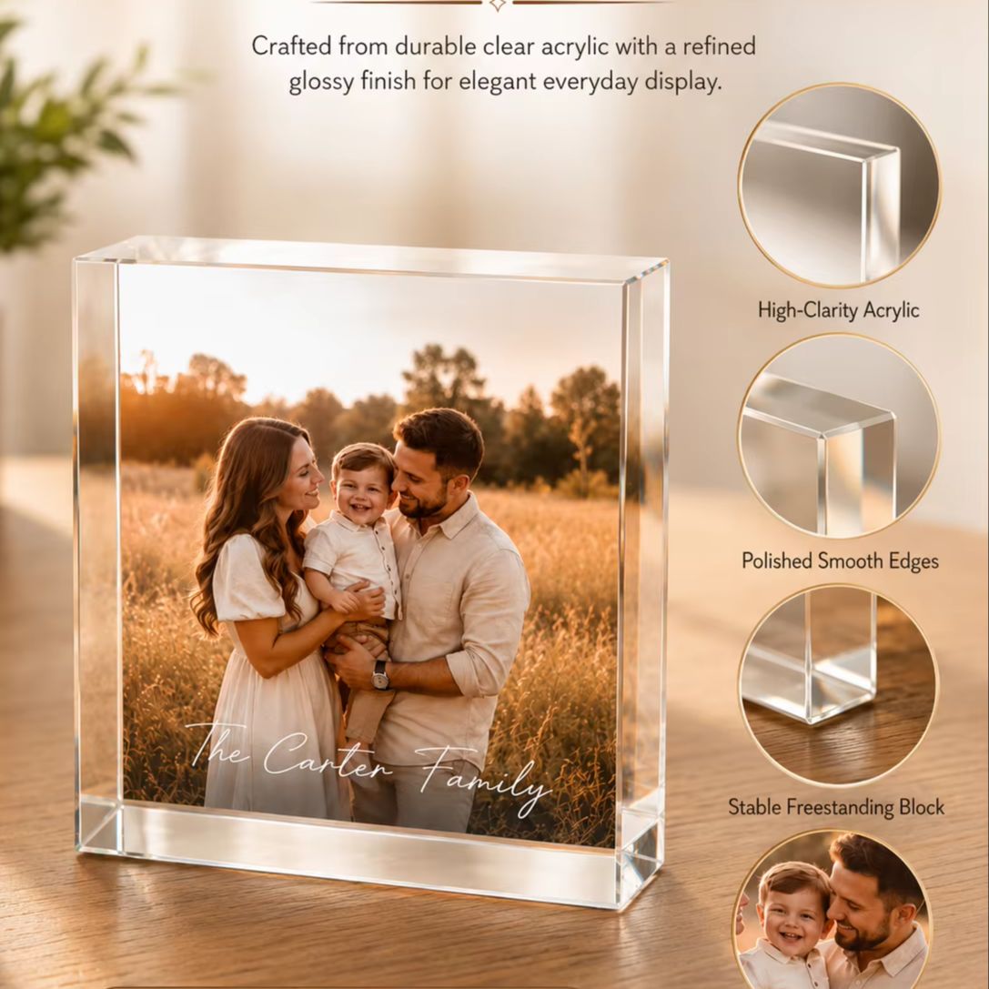 Photo Acrylic Block - 맞춤형 가족 아크릴 포토 블록, 맞춤