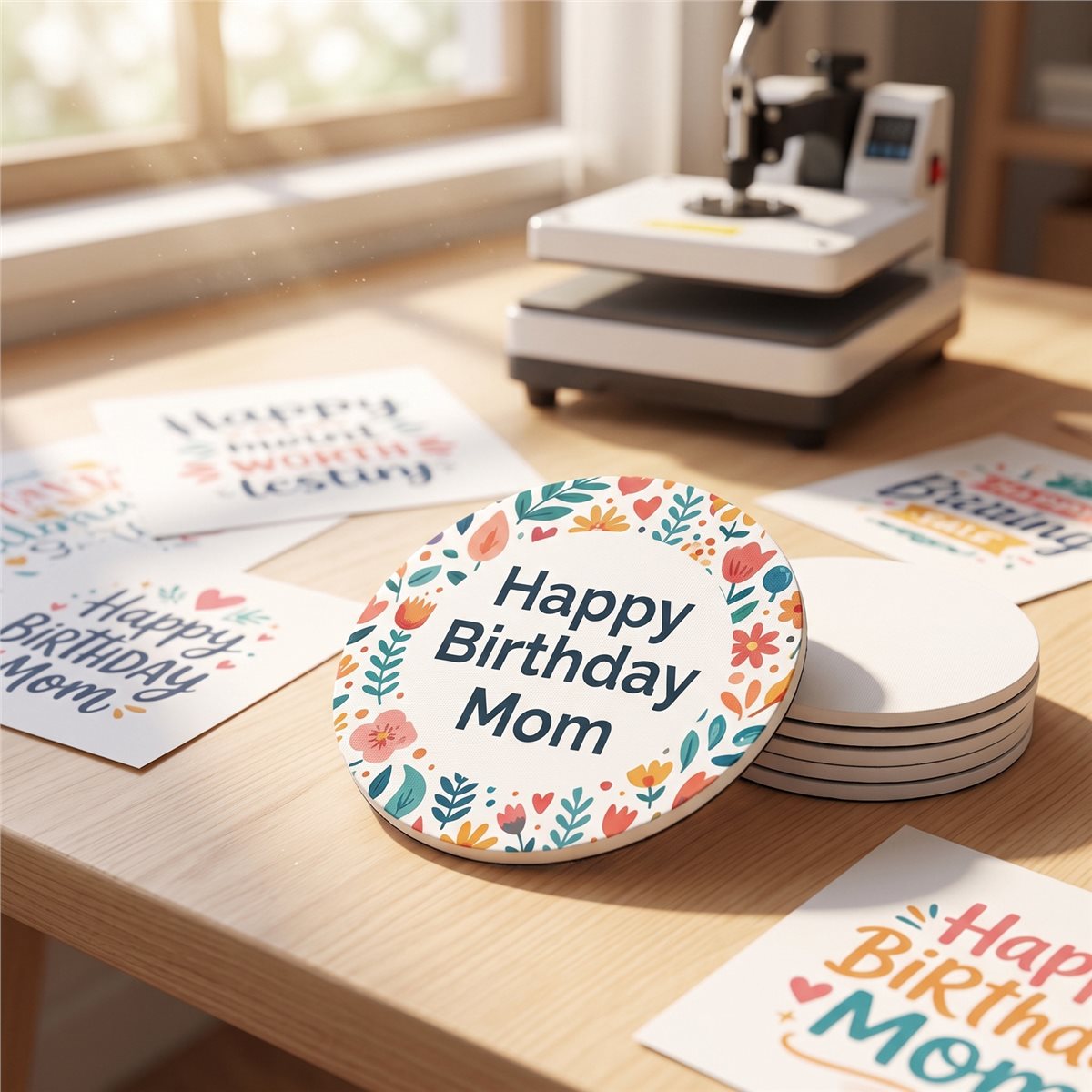 Coaster Sublimation Blank - 【ABFS】80개입 승화 전사용 컵 받침대 대량