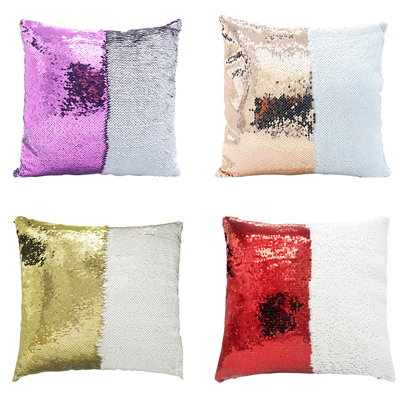 Pillow Cover Sublimation - 5개 세트, 40*40cm 크기의 반짝이 장식