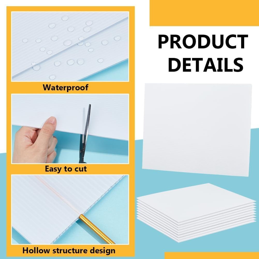 10장 흰색 골판지 플라스틱 시트 15.7x11.8인치 - Yard Sign Blank 리뷰 및 가격